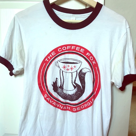 Ringer Tee - "The Coffee Fox | Savannah, Georgia" - Picture 1 of 3